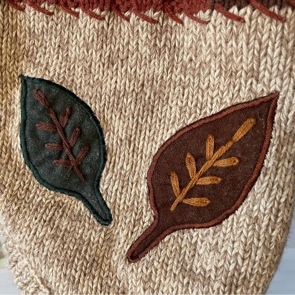 Vintage Teddi Woven Vest Button Down Fall Embroidered Patchwork Brown Green 2X - Picture 10 of 16